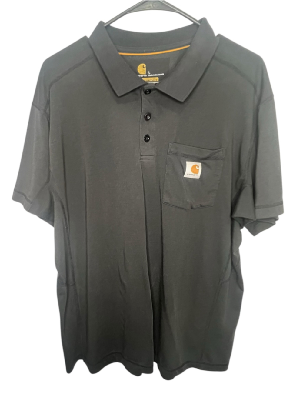 Carhartt Black Relaxed Fit Workwear Short Sleeve Polo T-Shirt With Pocket